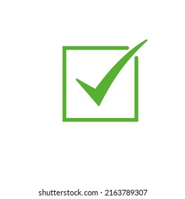 Green check mark icon vector design isolated on white background