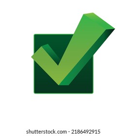 Diseño vectorial de icono de marca de verificación verde. Ilustración del vector