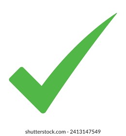 Green check mark icon. vector illustration.