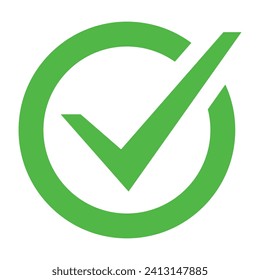 Green check mark icon. vector illustration.