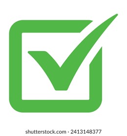 Green check mark icon. vector illustration.