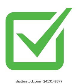 Icono de marca de verificación verde. ilustración vectorial.