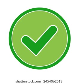 Icono de marca de verificación verde. Ilustración vectorial de la marca de verificación verde.