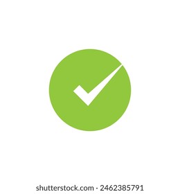 Green check mark icon. Vector illustration