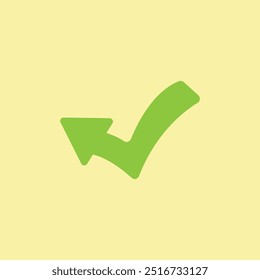 Green check mark icon vector illustration. Tick symbol of selection, confirmation or approval