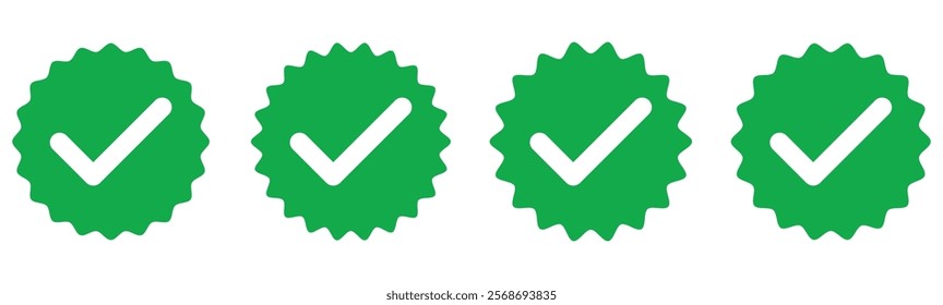 Green check mark icon. Check mark vector icon. Checkmark Illustration. Vector symbols set ,green checkmark isolated on white background. Correct vote choose isolated symbol.