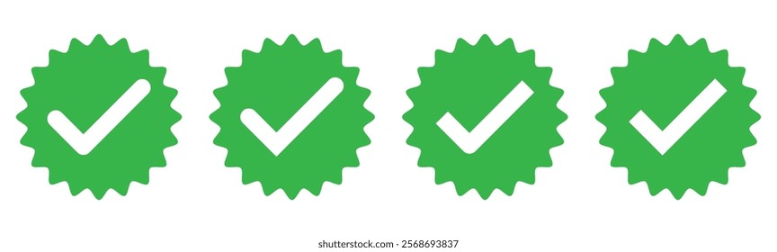 Green check mark icon. Check mark vector icon. Checkmark Illustration. Vector symbols set ,green checkmark isolated on white background. Correct vote choose isolated symbol.