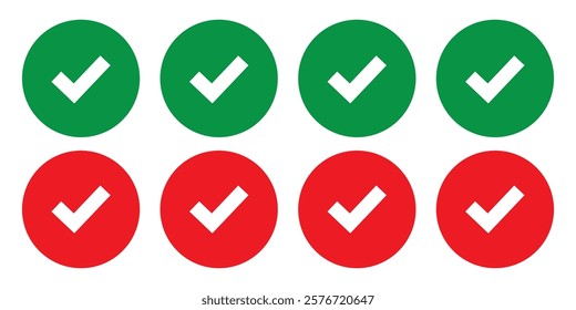 Green check mark icon. Check mark vector icon. Checkmark Illustration. Vector symbols set ,green checkmark isolated on white background. Correct vote choose isolated symbol.