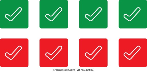 Green check mark icon. Check mark vector icon. Checkmark Illustration. Vector symbols set ,green checkmark isolated on white background. Correct vote choose isolated symbol.