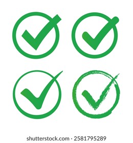 Green check mark icon. Vector collection of check mark icon.
