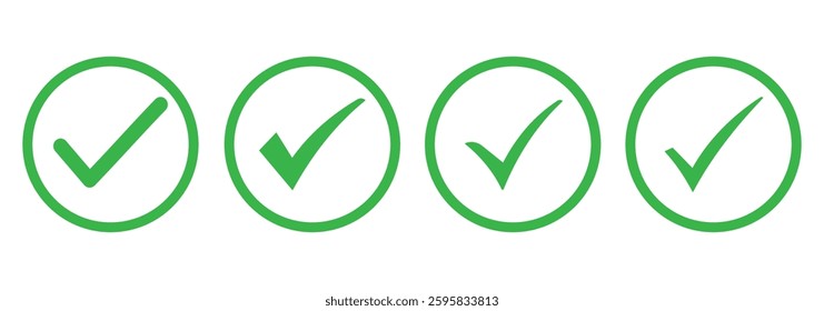 Green check mark icon. Check mark vector icon. Checkmark Illustration. Vector symbols set ,green tick mark isolated on white background. green tick . eps 888.