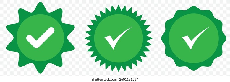 Green check mark icon vector design. Check mark icon vector design. Check mark set icon. Simple web buttons. Checkmarks and confirm. Round checkmark. EPS 10.