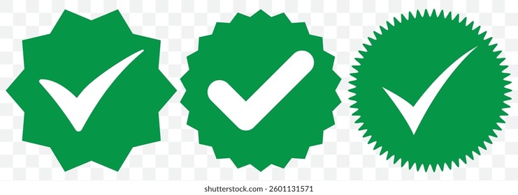 Green check mark icon vector design. Check mark icon vector design. Check mark set icon. Simple web buttons. Checkmarks and confirm. Round checkmark. EPS 10.