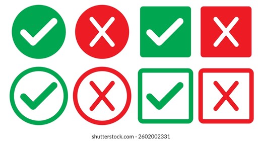 Green check mark icon. Check mark vector icon. Checkmark Illustration. Vector symbols set ,green checkmark isolated on white background. Correct vote choise isolated symbol