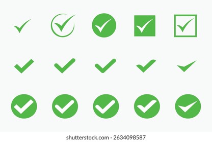 Symbol für grünes Häkchen - Vektormarkierung