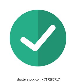 Green check mark icon. vector illustration.