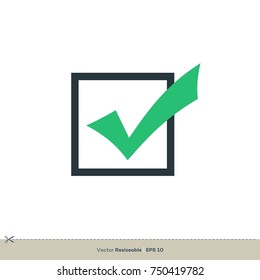 Green Check Mark Icon Vector Logo Template Illustration Design. Vector EPS 10.