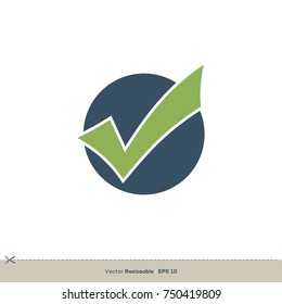 Green Check Mark Icon Vector Logo Template Illustration Design. Vector EPS 10.