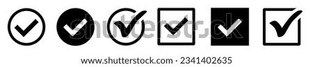 Green check mark icon. Check mark vector icon. Checkmark Illustration. Vector symbols set ,green checkmark isolated on white background. Correct vote choise isolated symbol.	