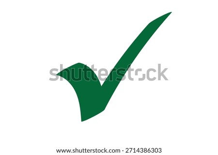 Green check mark icon vector isolated on transparent background