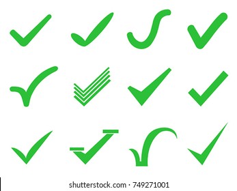 green check mark icons set