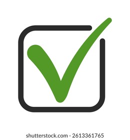 Green Check Mark Inside Black Square Box, Symbol voting elections