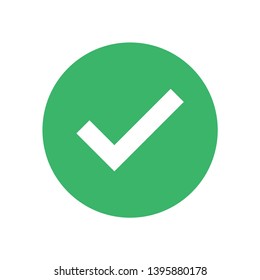 Green check mark isolated on white background. Approved sign agree element. EPS 10