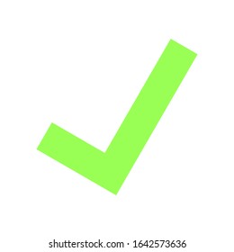 green check mark isolated on white background. vector illustration