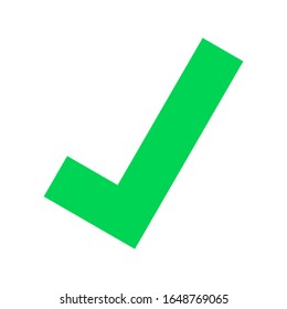 green check mark isolated on white background. vector illustration