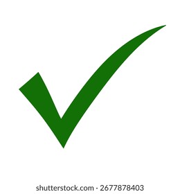 Marca de verificación verde aislada sobre fondo transparente