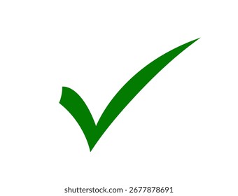 Green check mark isolated on transparent background