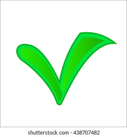 Green check mark  isolated on a white background.