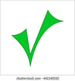 Green check mark  isolated on a white background.