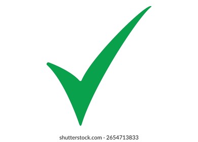 Marca de verificación verde, símbolos de garrapata aislados, signos de lista de verificación y una insignia de Aprobación.