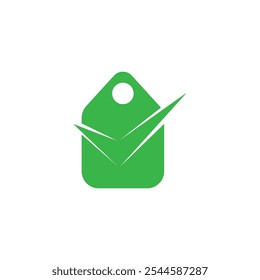 green check mark label simple symbol icon vector 