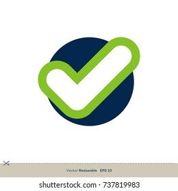 Green Check Mark Logo Template Illustration Design. Vector EPS 10.