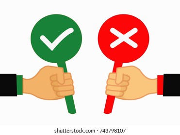 Green check mark OK and red X icons