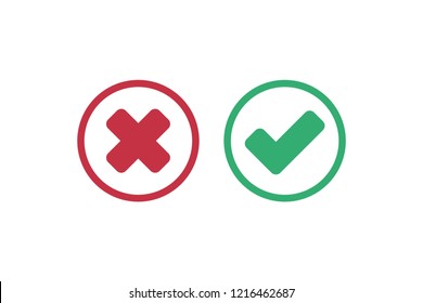 Green Check Mark Red Cross Inside Stock Vector (Royalty Free ...