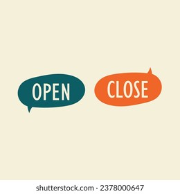Green check mark and red cross color element. Open, close vector icon. Digital illustration for web page
