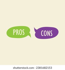 Green check mark and red cross color element. Pros, cons vector icon. Digital illustration for web page
