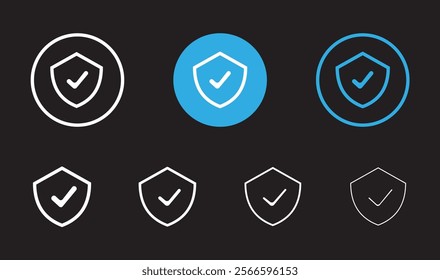 Green check mark and red cross icon set, circle and square. Tick symbol in green color. Hand drawn checkmark illustration. Vector illustration