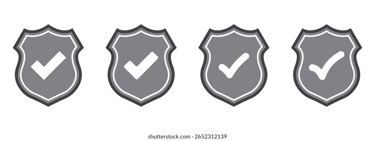 Marca de seleção verde e conjunto de ícone de cruz vermelha, círculo e quadrado. Símbolo de tique na cor verde. Ilustração de marca de seleção desenhada à mão. Ilustração vetorial