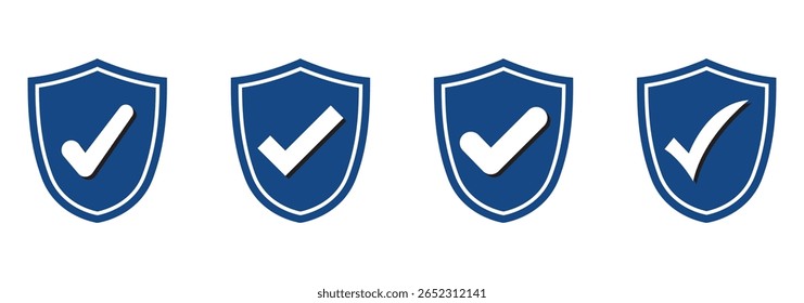 Marca de verificación verde y conjunto de iconos de cruz roja, círculo y cuadrado. Símbolo de la marca en color verde. Ilustración de marca de verificación dibujada a mano. Ilustración vectorial
