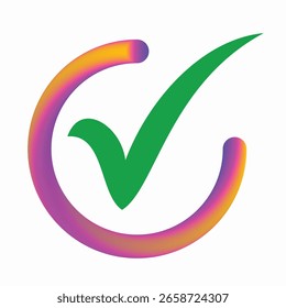 Marca de verificación verde y conjunto de iconos de cruz roja, círculo y cuadrado Símbolo de la marca en color verde Ilustración vectorial de ilustración de marca de verificación dibujada a mano