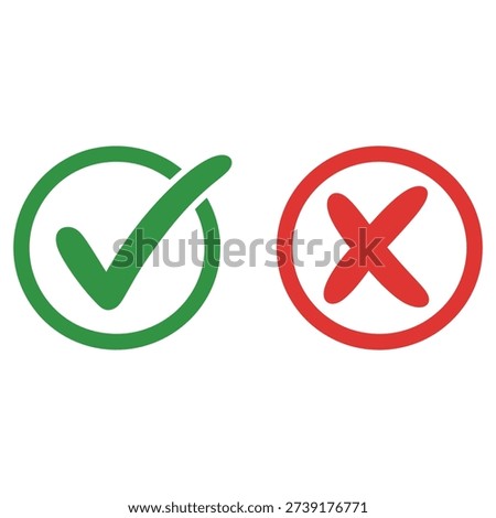 Green check mark and red cross mark symbols representing correct and incorrect answers