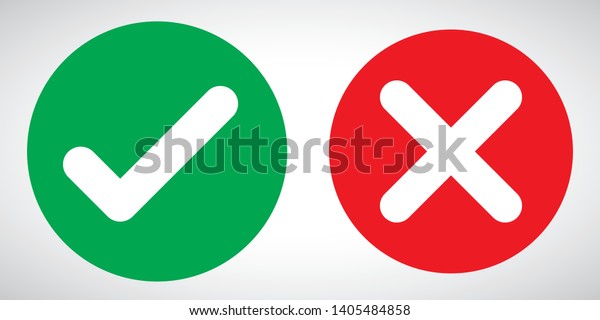 緑のチェックマークと赤い十字 善悪を問わず ベクターイラスト ベクター画像 のベクター画像素材 ロイヤリティフリー