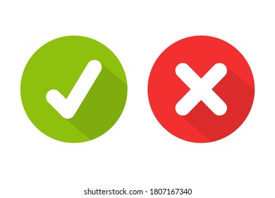 Green check mark and red wrong On the checked box. True or false