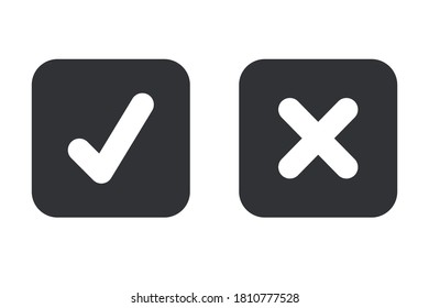Green check mark and red wrong On the checked box. True or false