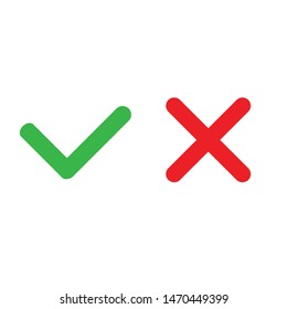 Green check mark and red X mark icons.  yes, no icon