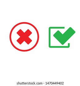 Green check mark and red X mark icons.  yes, no icon